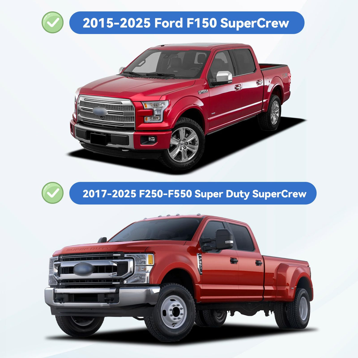 Window Visors Rain Guards for 2015-2026 Ford F150 Crew/SuperCrew Cab