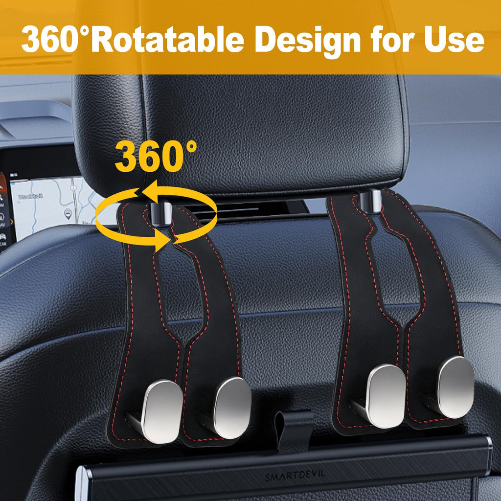 Car Purse Hook Purse Hook for Car Seats Headrest Car Seat Hooks,Heavy Duty Vehicle Organizer for Handbags, Groceries, Purses, Keep Car Tidy (Black, 2 Pack)