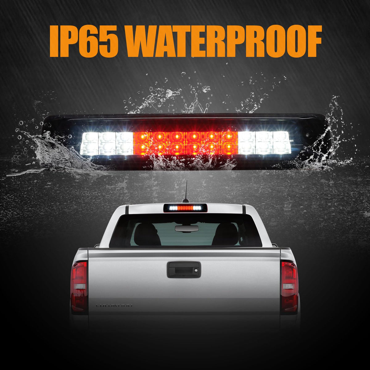 Third 3rd Brake Light, LED High Mount Stop Light for 1999-2007 Chevy Silverado GMC Sierra 1500 2500 3500 HD Classic, Rear Center Cab Roof Tail Cargo Lamp, Smoke Lens