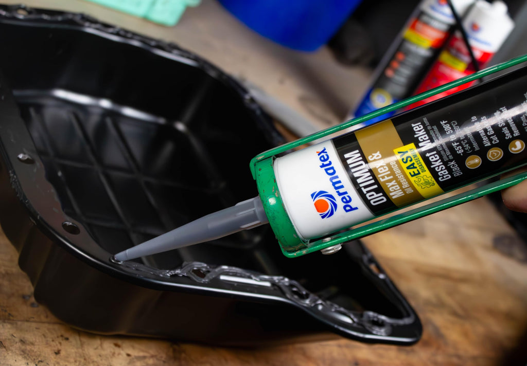 Permatex 82180 Ultra Black Maximum Oil Resistance RTV Silicone Gasket Maker, Sensor Safe and Non-Corrosive, for High Flex and Oil Resistant Applications 3 oz
