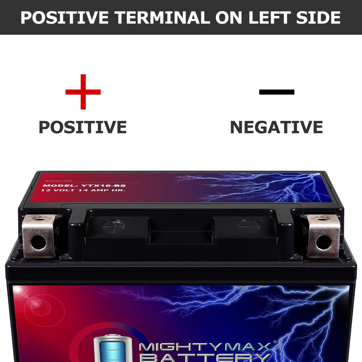 Mighty Max Battery YTX14-BS - 12 Volt 12 AH, 200 CCA, Rechargeable Maintenance Free SLA AGM Motorcycle Battery