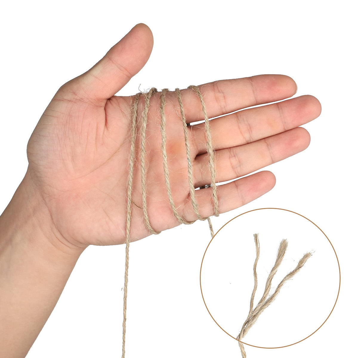KINGLAKE Natural Jute Twine String 656 Feet 2mm Twine for Crafts Gift Wrapping Christmas Packing String for Arts Decoration, Wedding, Gardening
