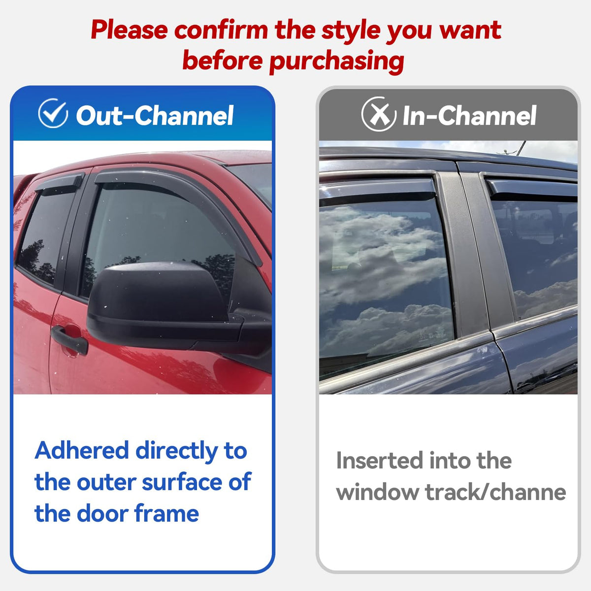 Window Visors Rain Guards for 2015-2026 Ford F150 Crew/SuperCrew Cab