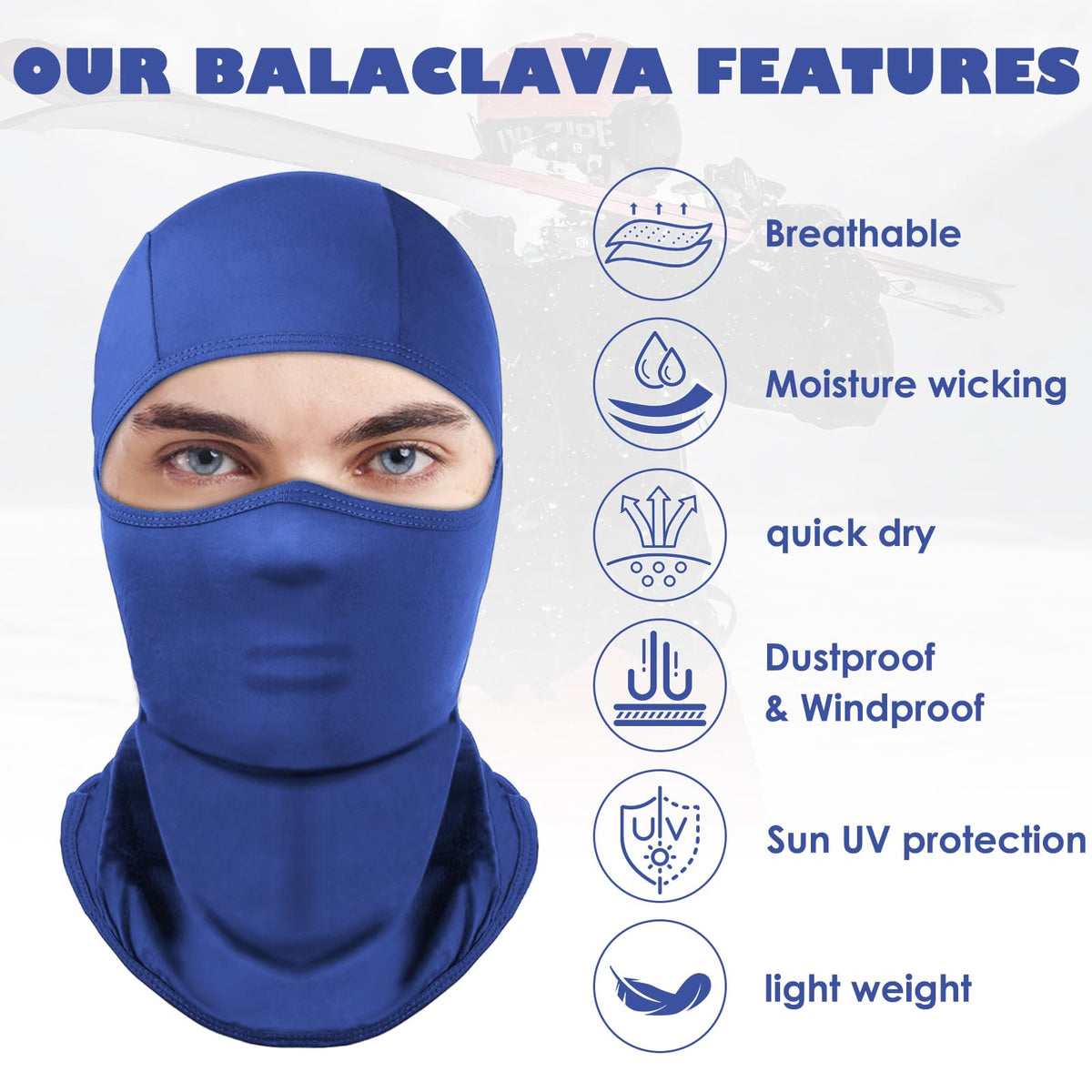 Achiou Ski Mask Balaclava Shiesty, Cooling Ice Silk Motorcycle Face Cover