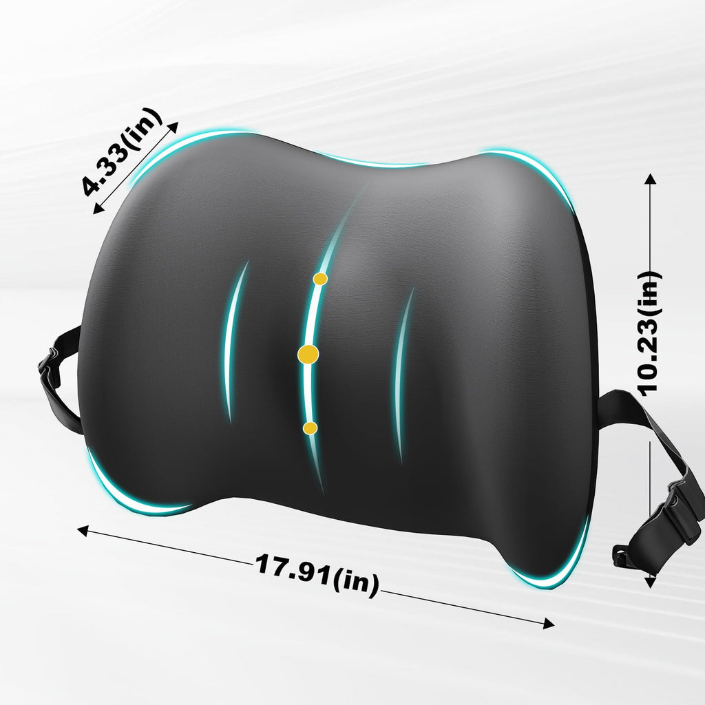 BYMECOST Lumbar Support Pillow for Car, Memory Foam Car Back Cushion