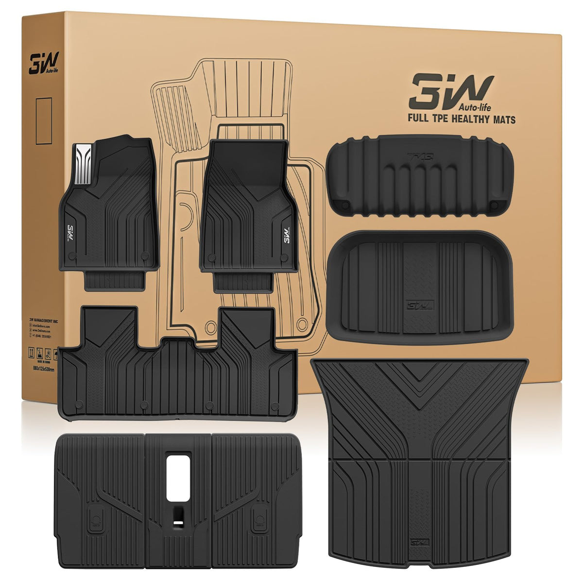 3W Tesla New Model Y Juniper 2025 2026 2027 Floor Mats, Not for Standard