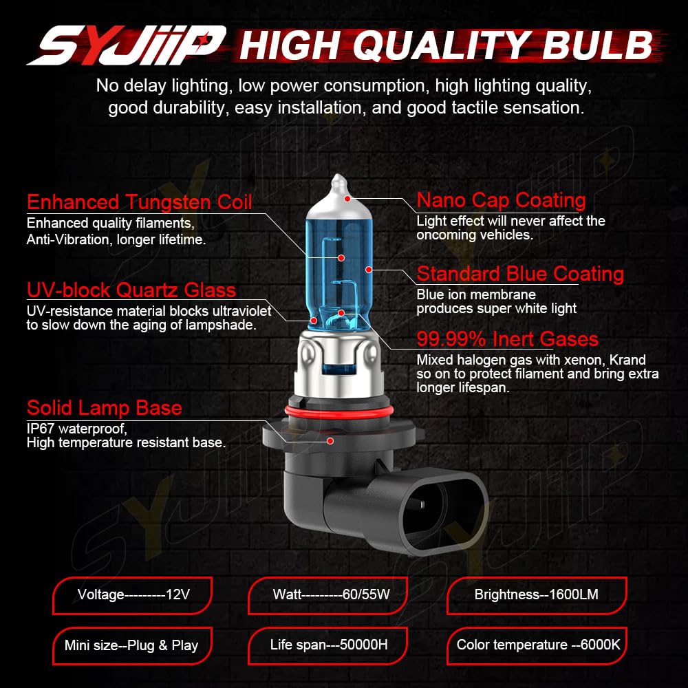 For Honda Civic Sedan 2004-2015 Headlight Bulbs, 9005 9006 High Low Beams
