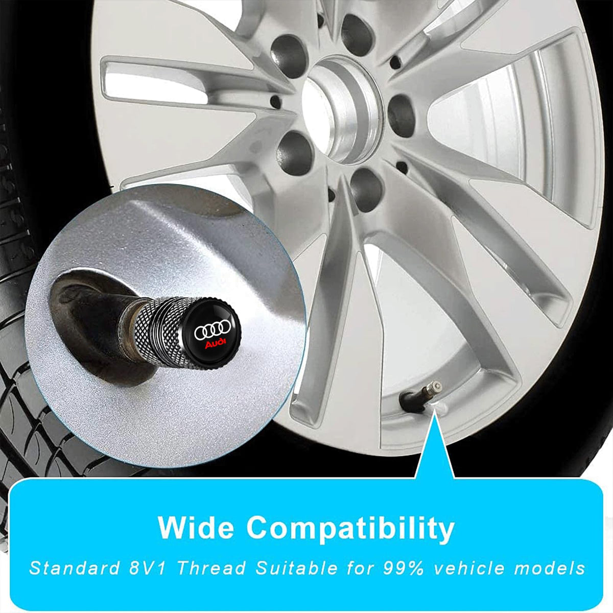 Tire Valve Stem Cap Cover for BMW M Accessories Belt O-Ring Seal Corrosion Resistant Tire Valve Stem Air Cap 4 Pack Black