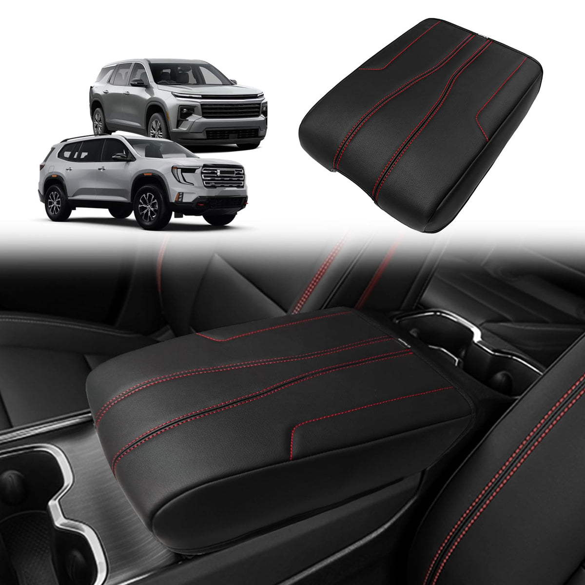 Muslogy Armrest Cover for Silverado/Sierra 2019-2026, Regular Thick, Bench