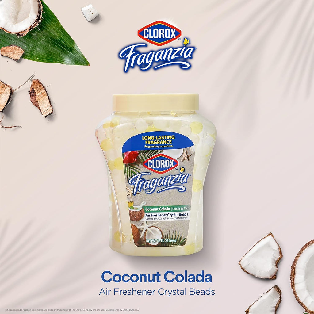 Clorox Fraganzia Crystal Beads Air Freshener, Island Escape Scent, 12 Fl Oz