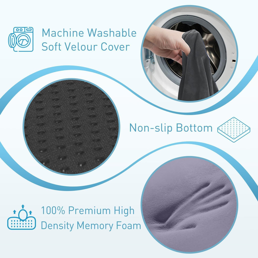 BlissTrends Memory Foam Seat Cushion for Office Chair & Car Seat, Black