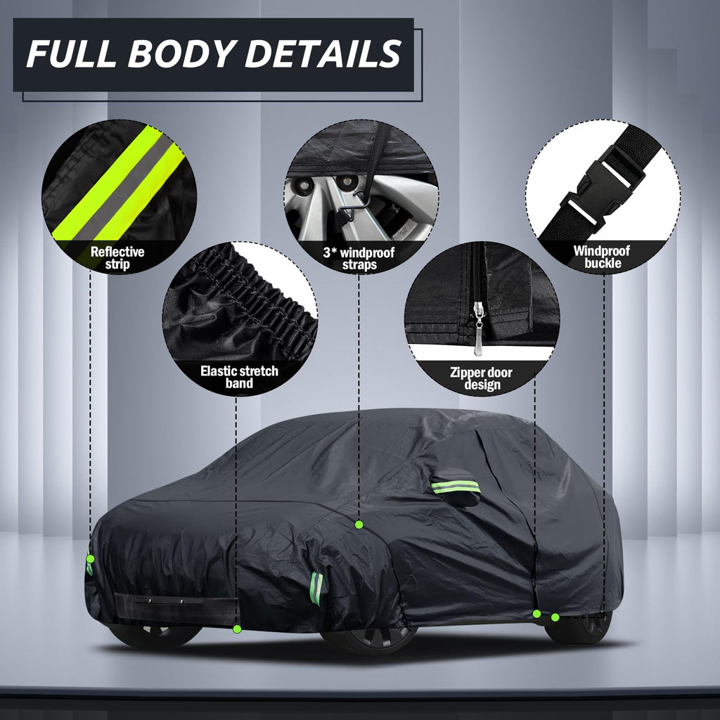 Waterproof Car Cover for Jeep Wrangler 4 Door 2006-2026 JK JL Windproof