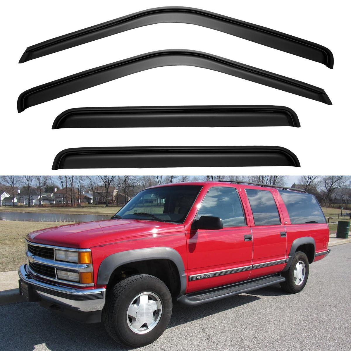 Window Visors Rain Guards for 2015-2026 Ford F150 Crew/SuperCrew Cab
