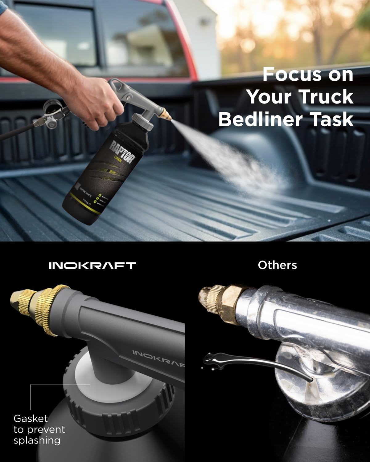 InoKraft Undercoating Spray Gun Kit with Suction Feed Cup