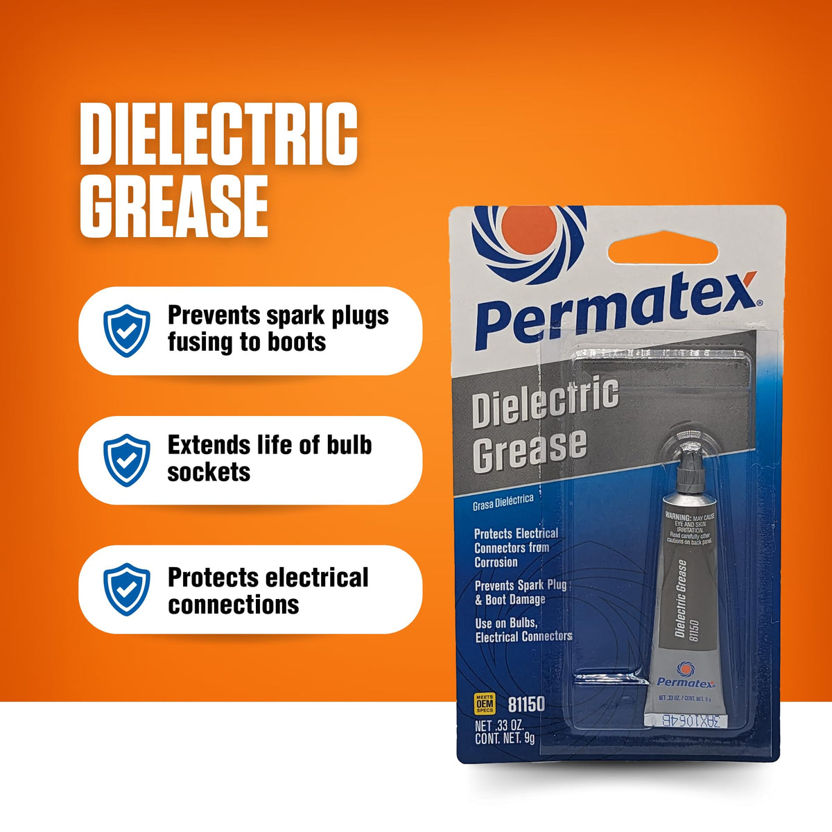 Permatex 22058 Dielectric Tune-Up Grease, 3oz. - High Performance Dielectric Grease Used to Protect Terminals, Spark Plugs, Wiring and Other Electrical Connections Against Salt, Dirt, and Corrosion