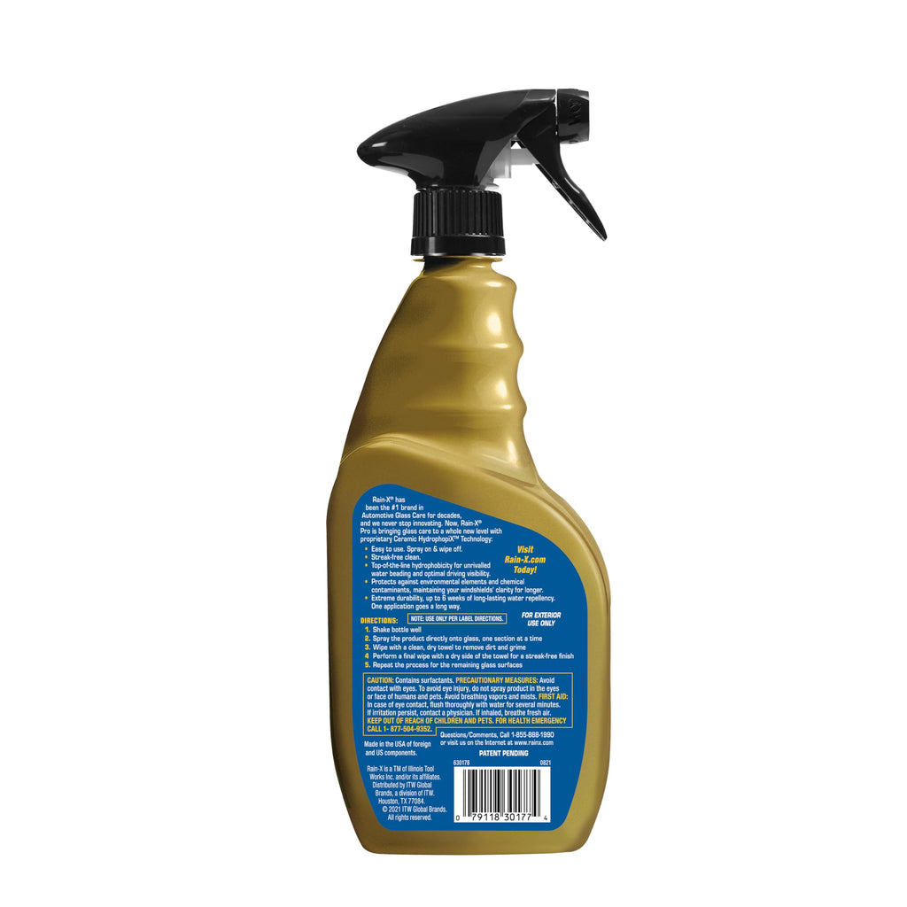 Rain-X 630177SRP Cerami-X Glass Cleaner + Water Repellent, 23oz - Cleaning Effectively While Remaining Streak Free, Protecting Against Contaminants and Stains