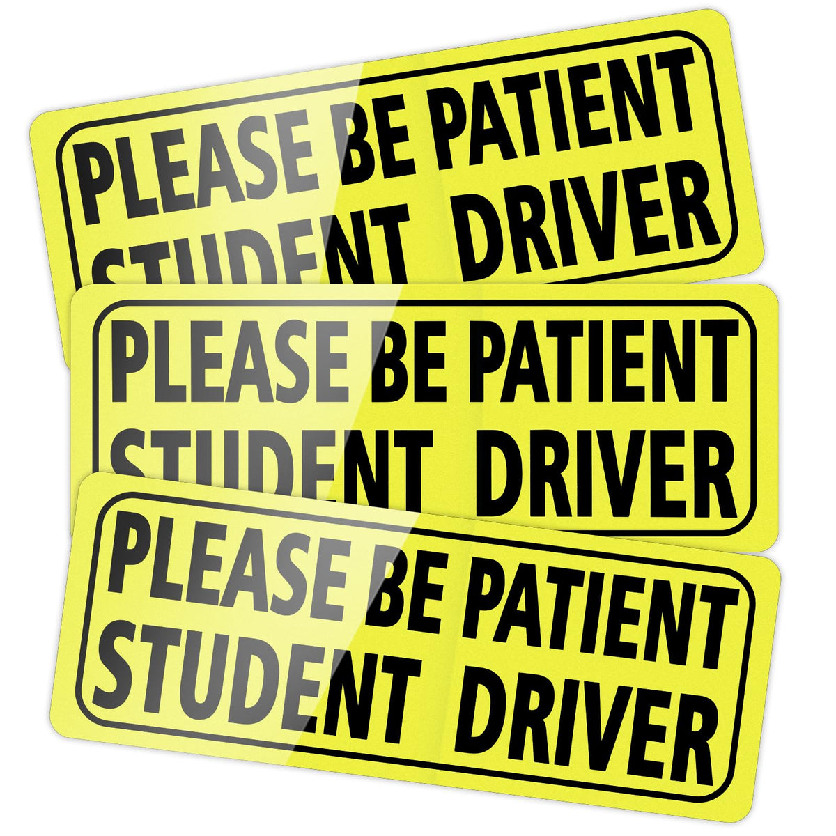 JUSTTOP 3pcs Student Driver Magnet for Car, Please Be Patient Student Driver, New Drivers Sticker Safety Warning, Magnetic Reflective Rookie Driver Bumper Sticker (Black&Red)