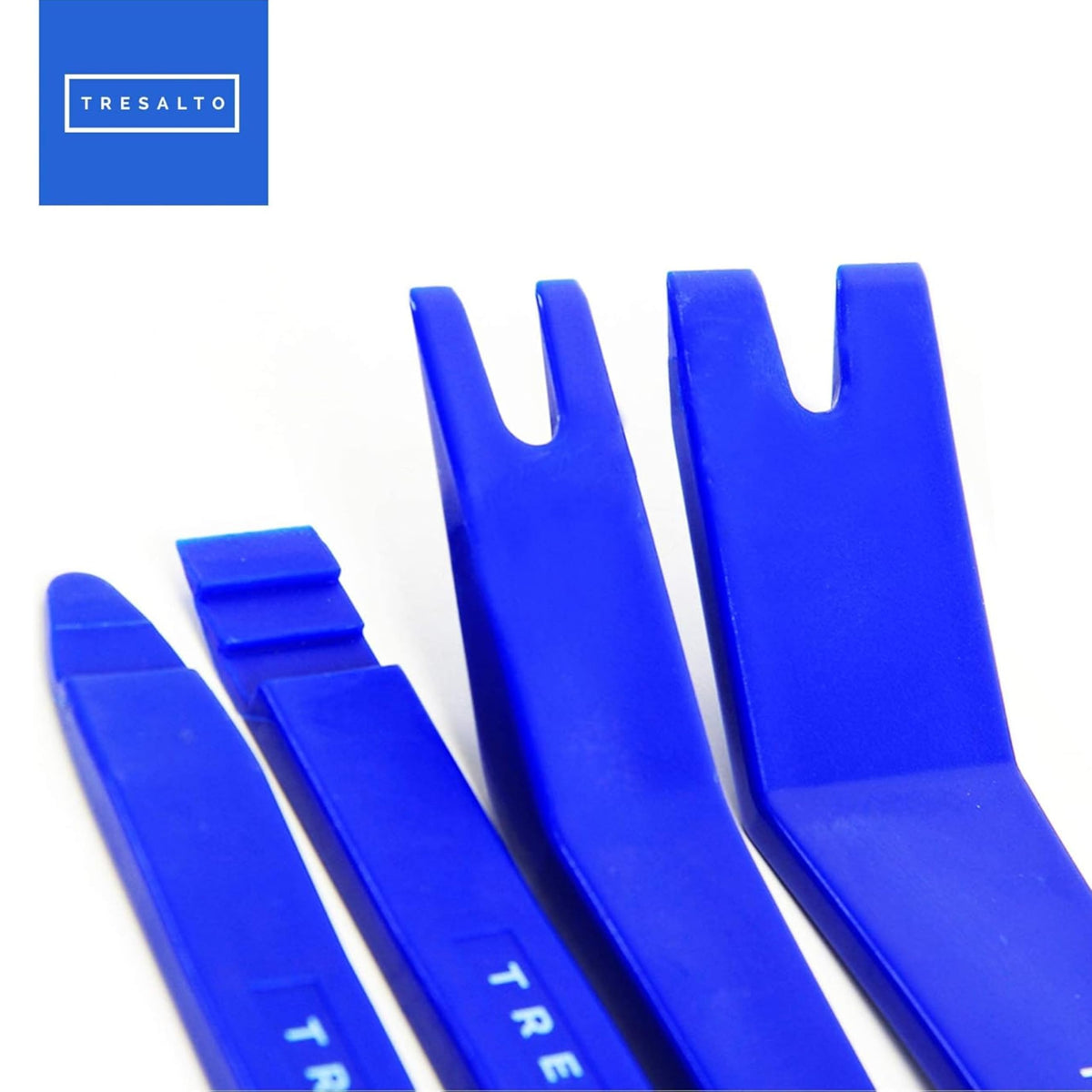 Tresalto Auto Trim Removal Tool Kit - 5 Piece set for Dash, Door Panel, Clip Remover - Scratch-Resist Nylon Pry Tools for Interior Car Trims Work - Panel Prying Tools Included - Blue