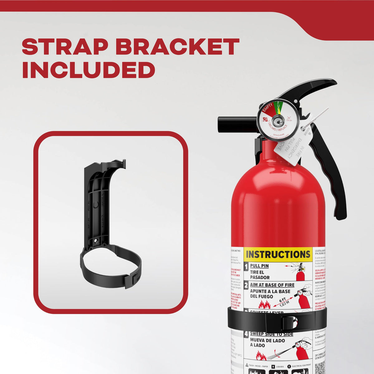 Kidde Basic 110 Fire Extinguisher for Home, 1-A:10-B:C, FA110G, 1 Pack