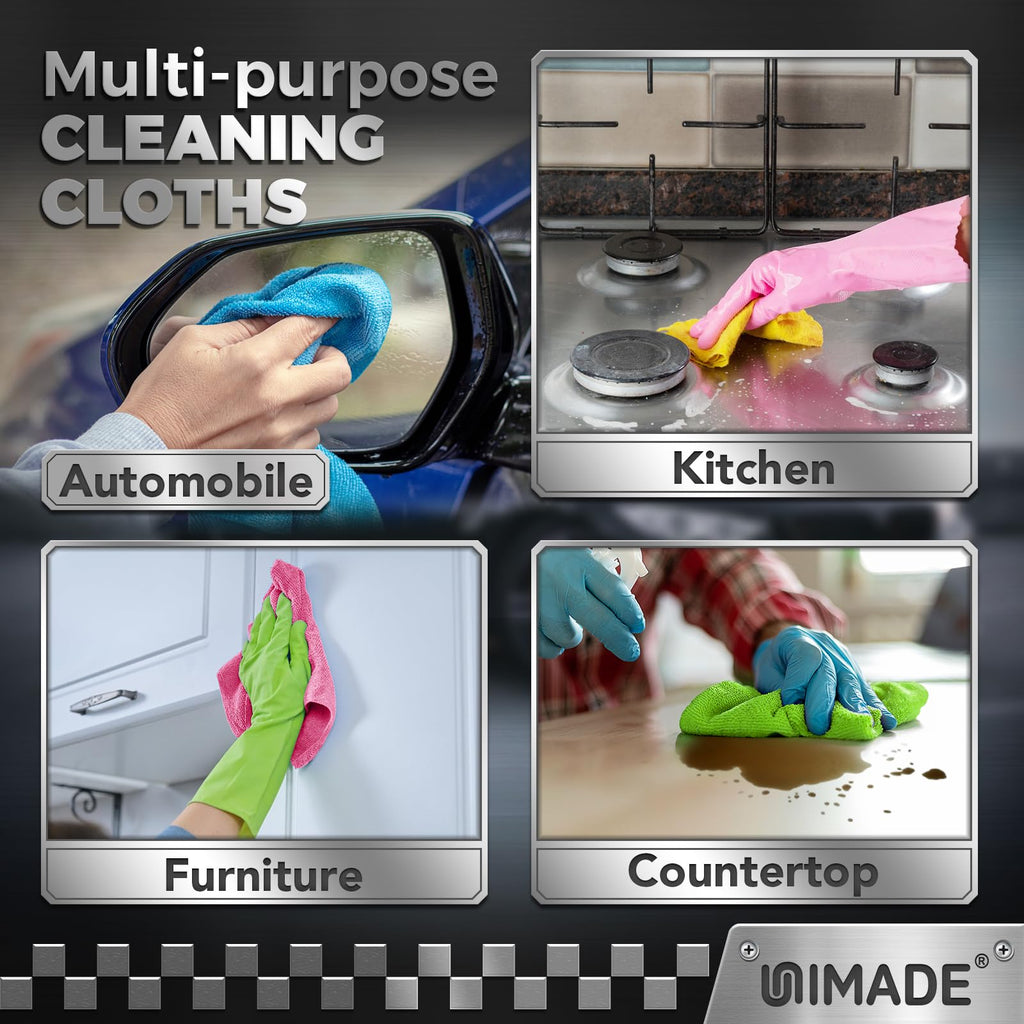 UNIMADE Microfiber Cleaning Cloth, 24 Pack Reusable Microfiber Towels