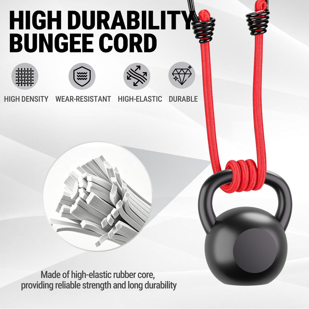 WORKPRO Bungee Cords with Hooks, Heavy Duty Outdoor Bungee Strap, 22-Piece