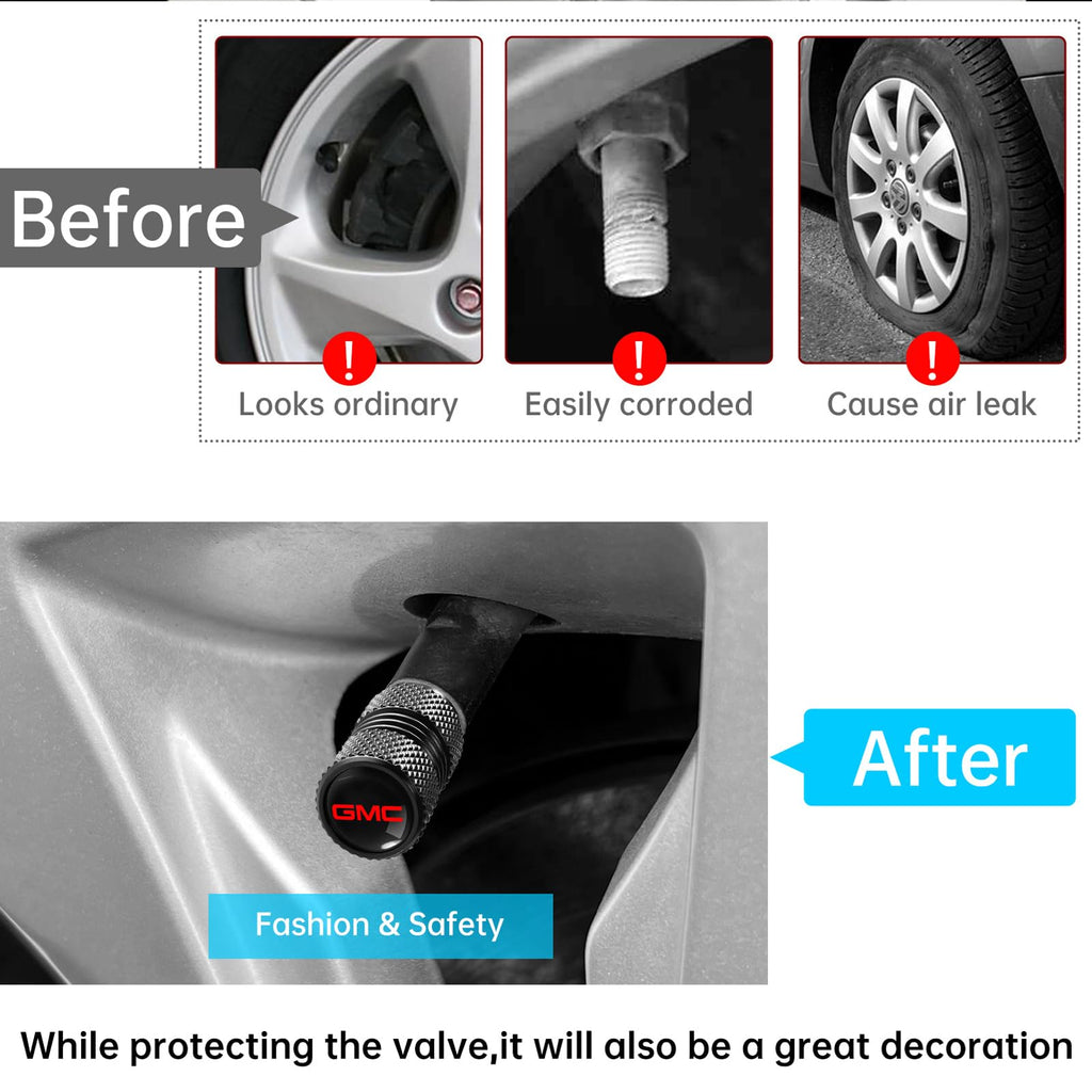 Tire Valve Stem Cap Cover for BMW M Accessories Belt O-Ring Seal Corrosion Resistant Tire Valve Stem Air Cap 4 Pack Black