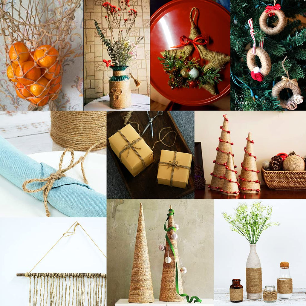 SMART&CASUAL 2mm Natural Jute Twine String Thin for Craft Plant Garden Gift Wrapping Christmas Handmade Art Decoration Packing String Home Art Decoration (Brown) (800 Ft (244M))