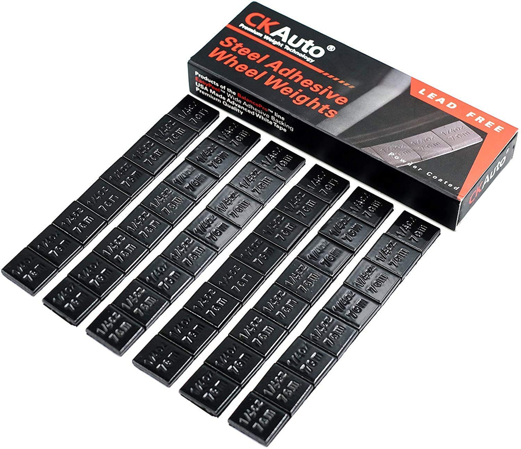 CKAuto 1/4oz, 0.25oz, Steel Adhesive Stick-On Wheel Weights, Gray, 60oz Box