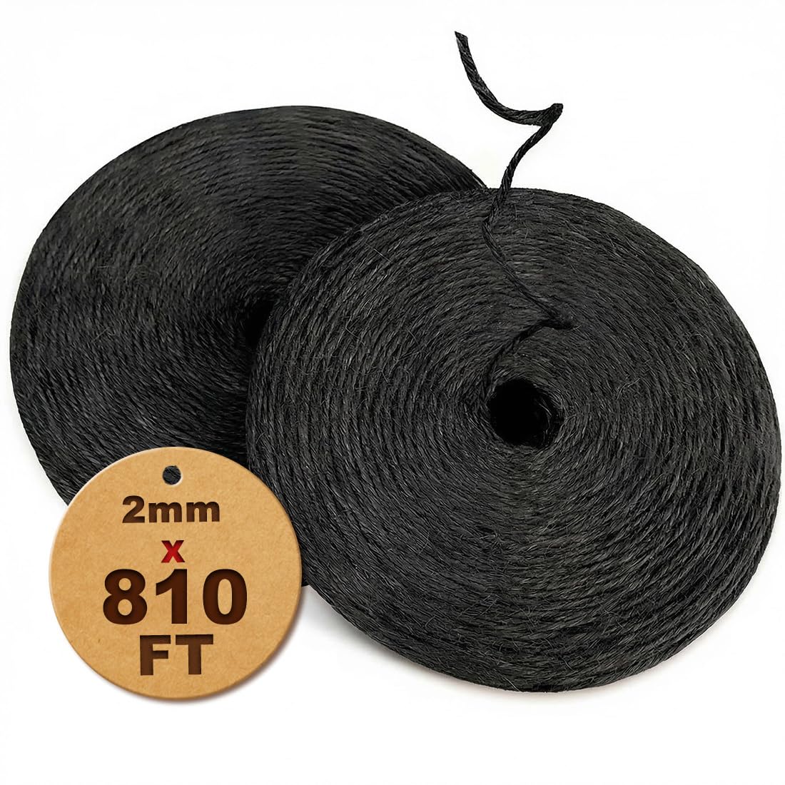 1000FT Natural Jute Twine String Bulk Hemp Rope Cord for Crafts Gardening Gift Wrapping Wedding Décor Packing Material Burlap Ribbon Christmas Knitting Macrame Decoration (Brown 2mm* 1000ft)