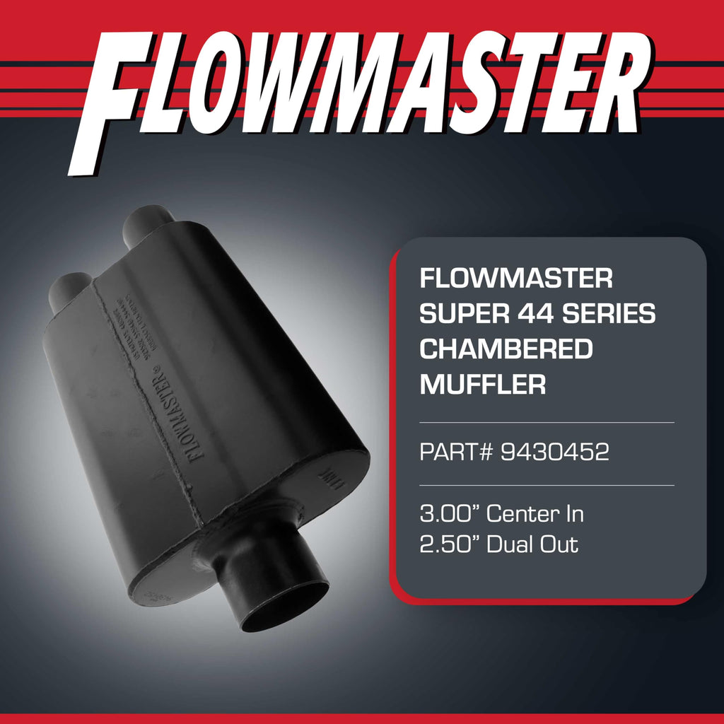 Flowmaster Super 44 Series Chambered Muffler – 3.00" Offset In/Center Out