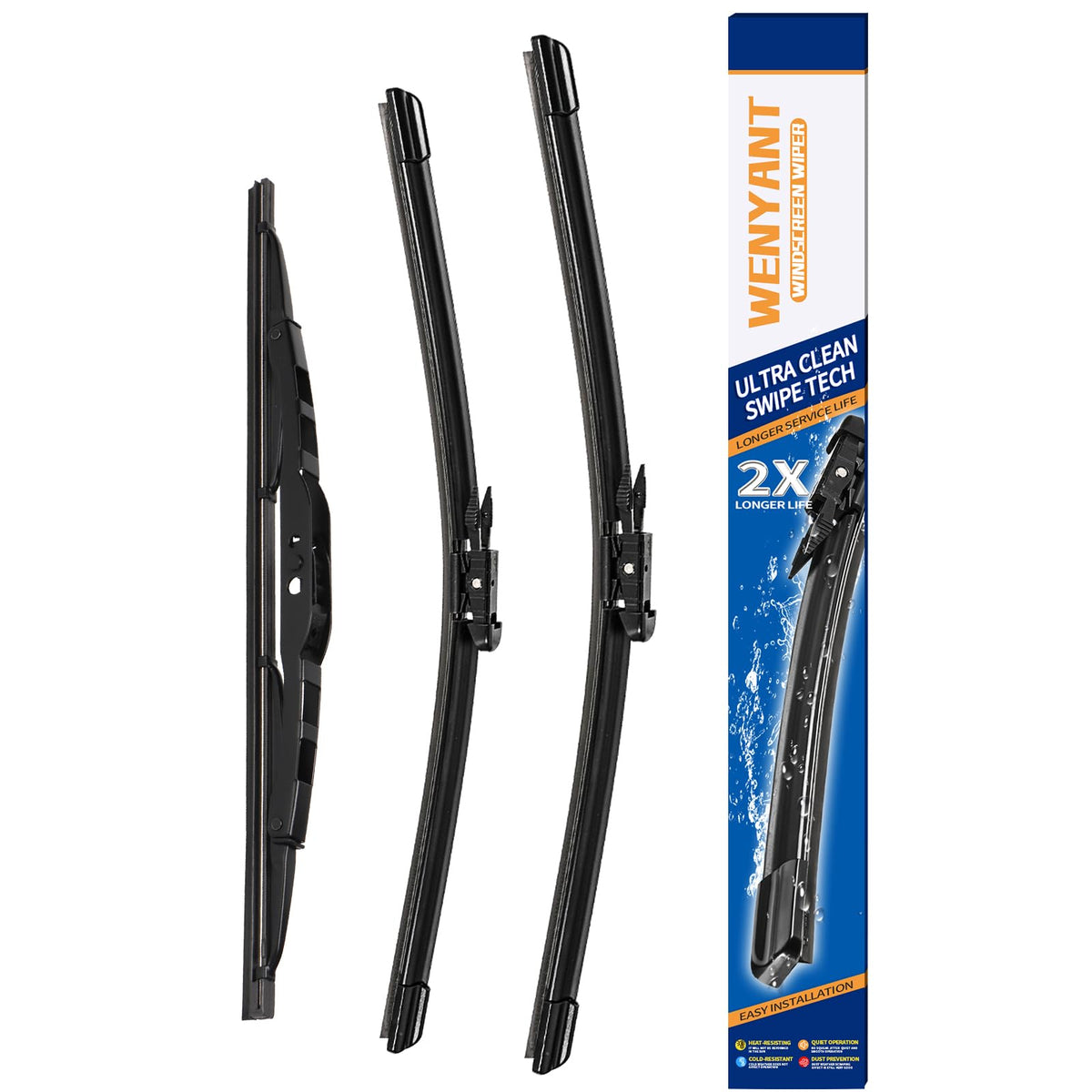 26"/19" Windshield Wipers Compatible with Tesla Model 3 2017 2018 2019 2020 2021 2022 2023 2024 2025 Front Wiper Blades for My Car Original Automotive Replacement (Set of 2)