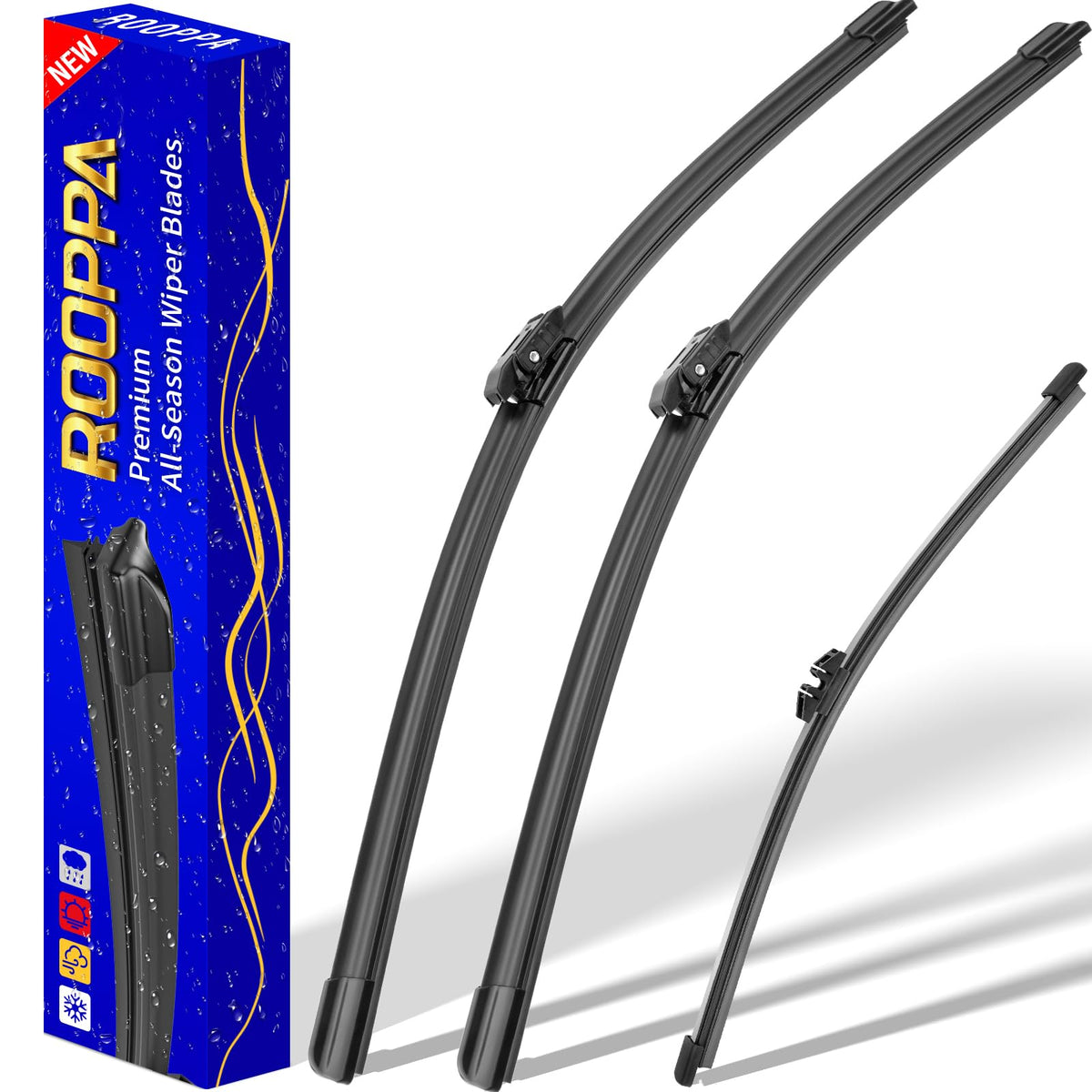 3 Wipers Fits Honda CRV CR-V 2017-2022 Wiper Blades