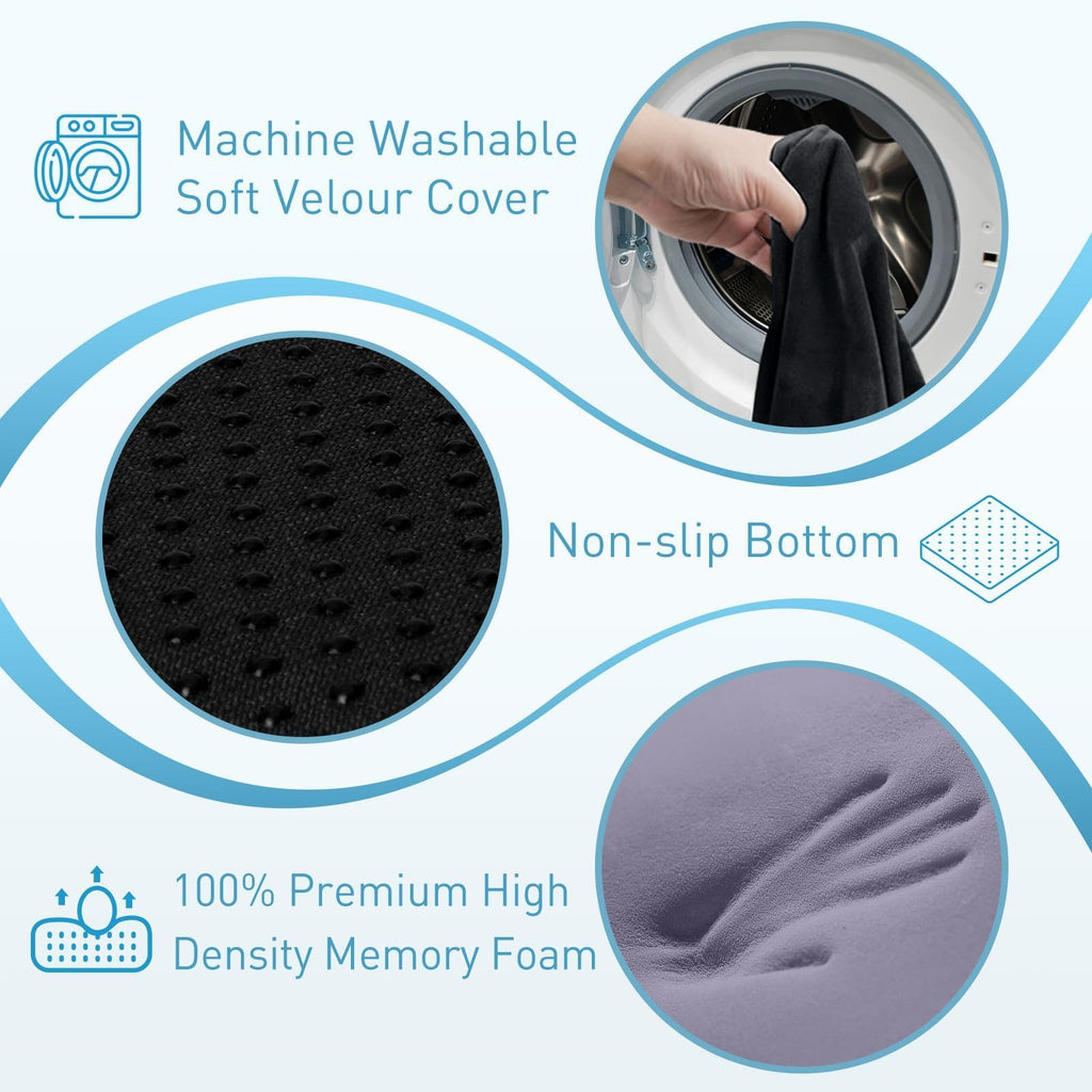BlissTrends Memory Foam Seat Cushion for Office Chair & Car Seat, Black