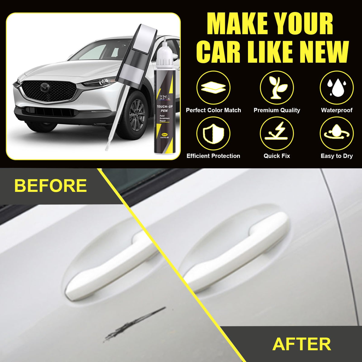 XNA Jet Black Mica(41W) for Mazda Touch Up Paint