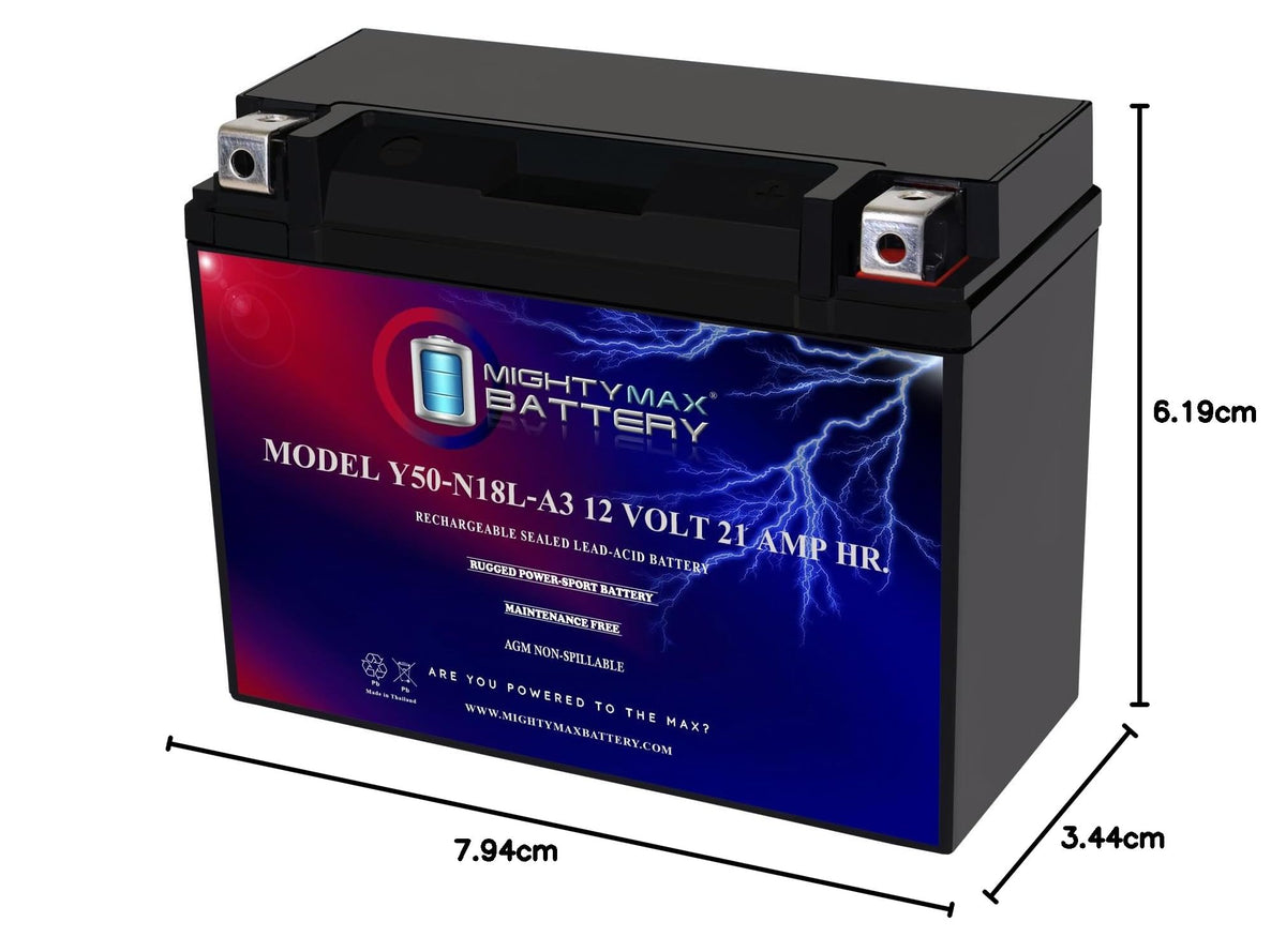 Mighty Max Battery YTX14-BS - 12 Volt 12 AH, 200 CCA, Rechargeable Maintenance Free SLA AGM Motorcycle Battery
