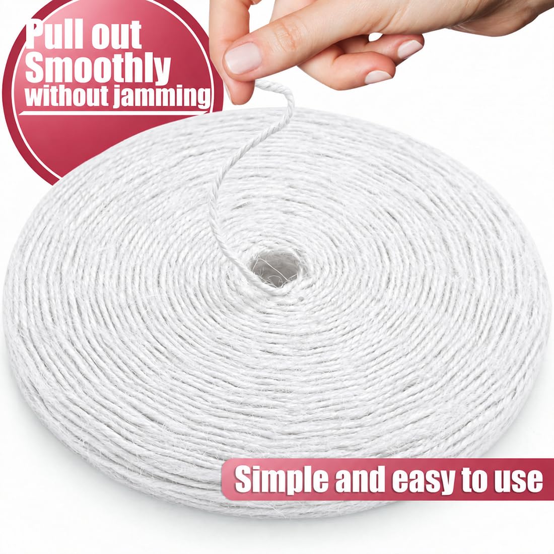 SMART&CASUAL 2mm Natural Jute Twine String Thin for Craft Plant Garden Gift Wrapping Christmas Handmade Art Decoration Packing String Home Art Decoration (Brown) (800 Ft (244M))