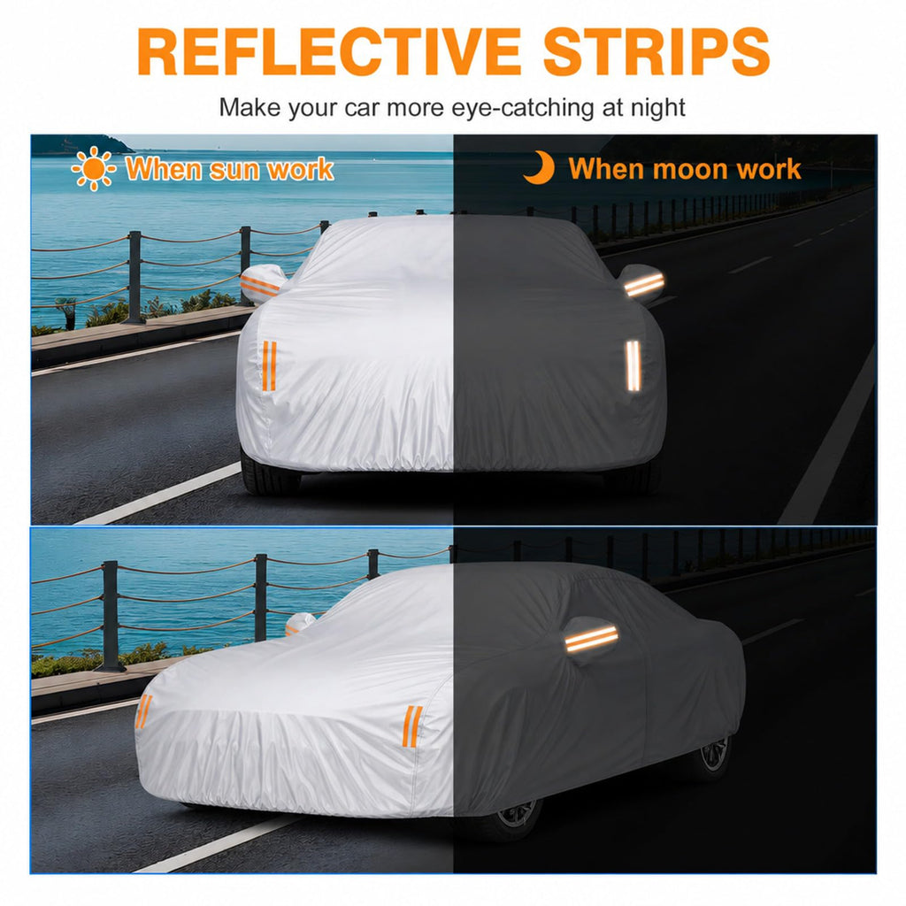 NEVERLAND Car Cover Waterproof All Weather for Sedan 183''L x 70''W x 59''H