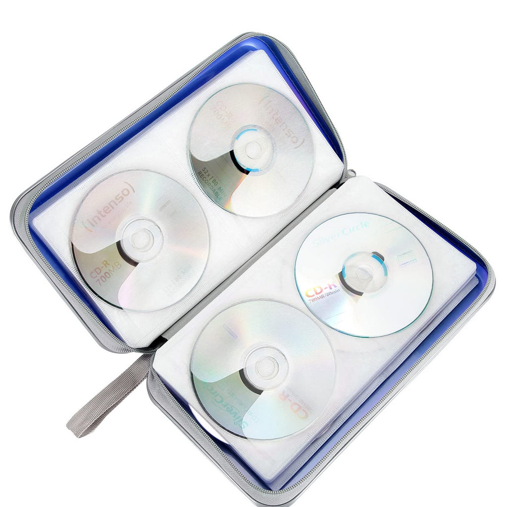 Siveit CD DVD Cases 96 Capacity Disc Storage Binder for Car(Black)