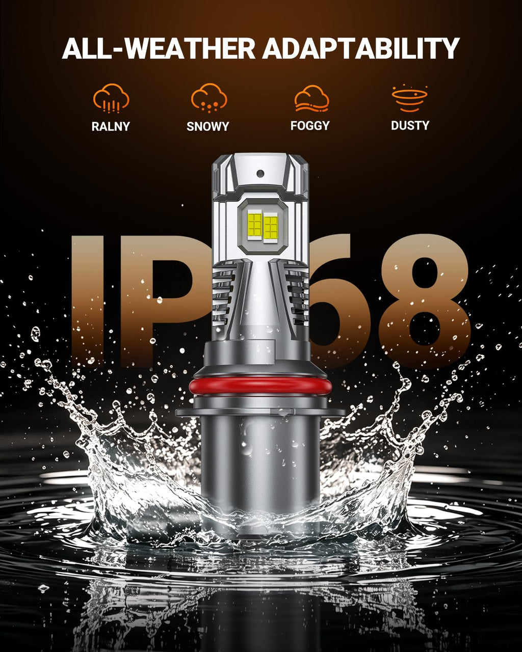 SEALIGHT H11/H9/H8 Light Bulb, 1000% Brighter than Origin, 6500K Output Canbus Ready, IP68 Waterproof, 80000Hrs Lifespan, 1：1 Size Installation, Pack of 2