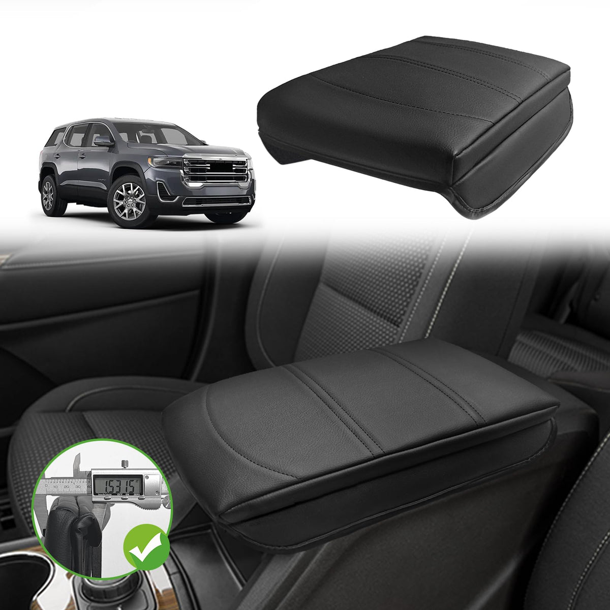 Muslogy Armrest Cover for Silverado/Sierra 2019-2026, Regular Thick, Bench