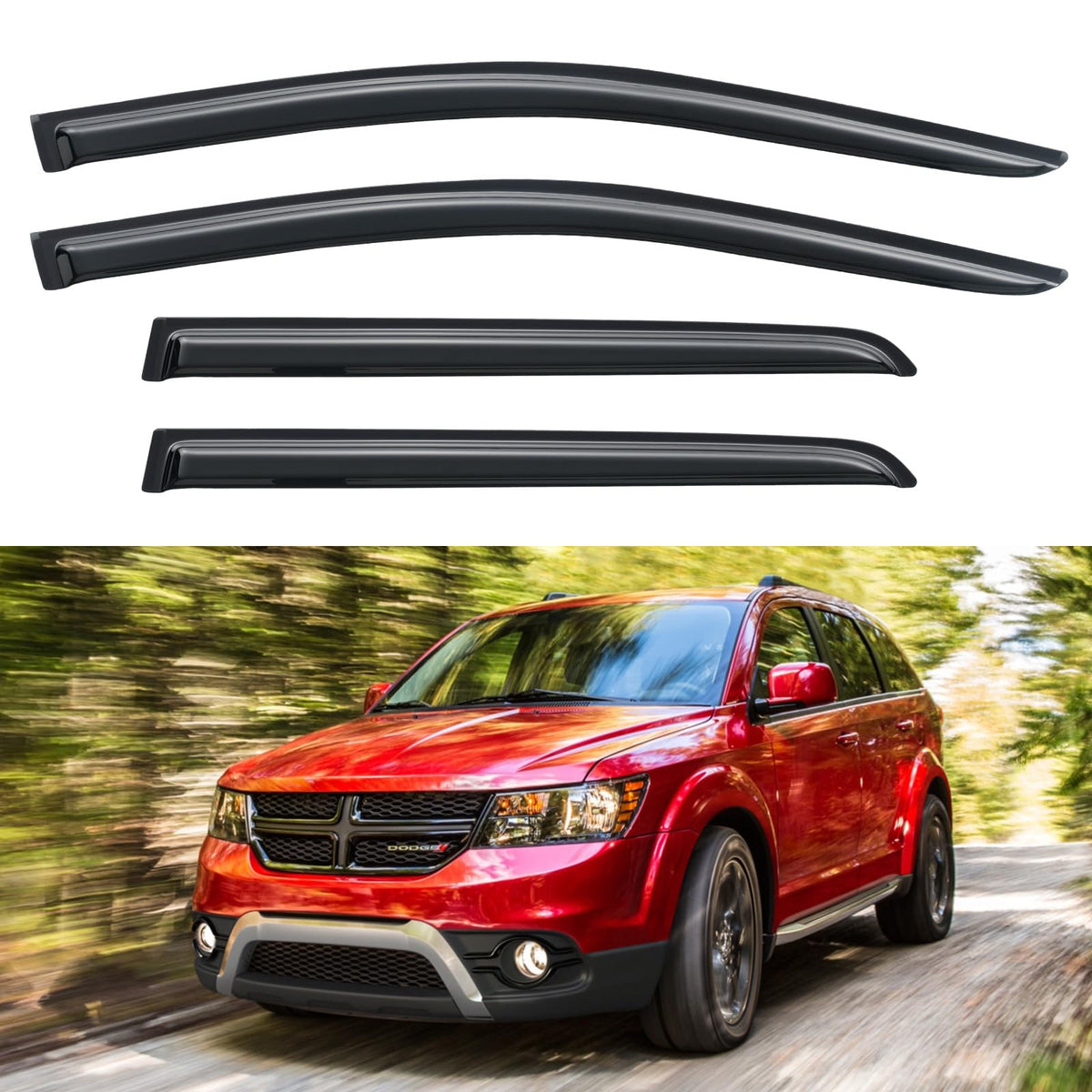 Window Visors Rain Guards for 2015-2026 Ford F150 Crew/SuperCrew Cab