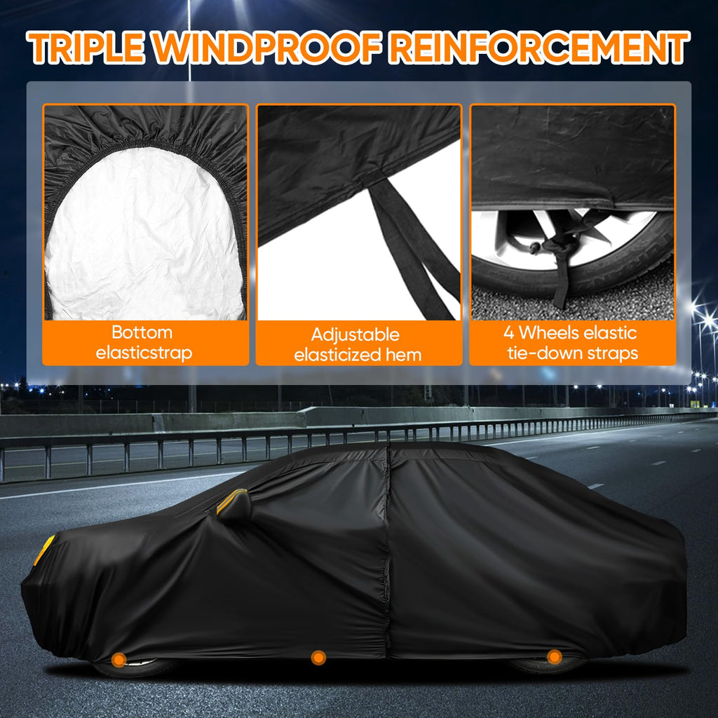 NEVERLAND Car Cover Waterproof All Weather for Sedan 183''L x 70''W x 59''H