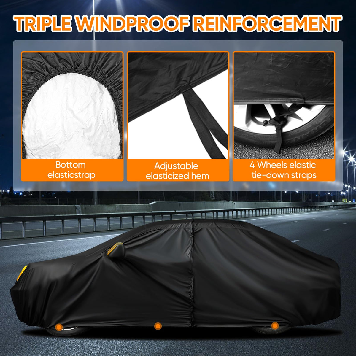 NEVERLAND Car Cover Waterproof All Weather for Sedan 183''L x 70''W x 59''H