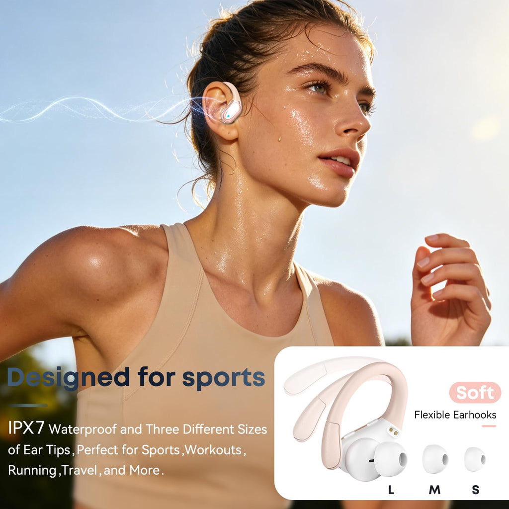 HAOYUYAN Wireless Earbuds, Sports Bluetooth Ear Buds Headphones Rose Gold