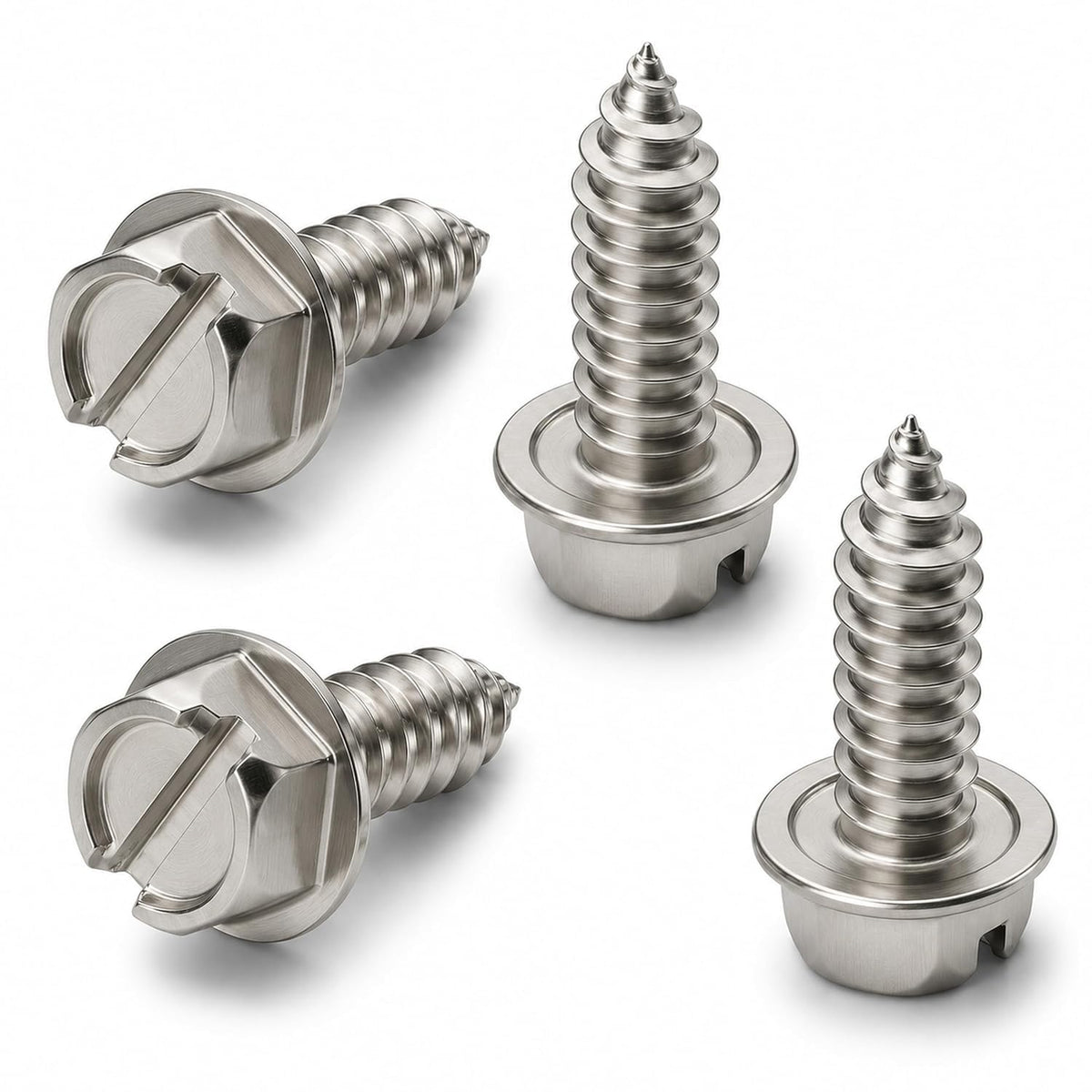 OttoSpeed Rustproof License Plate Screws (4-Pack, Black-Phillips)