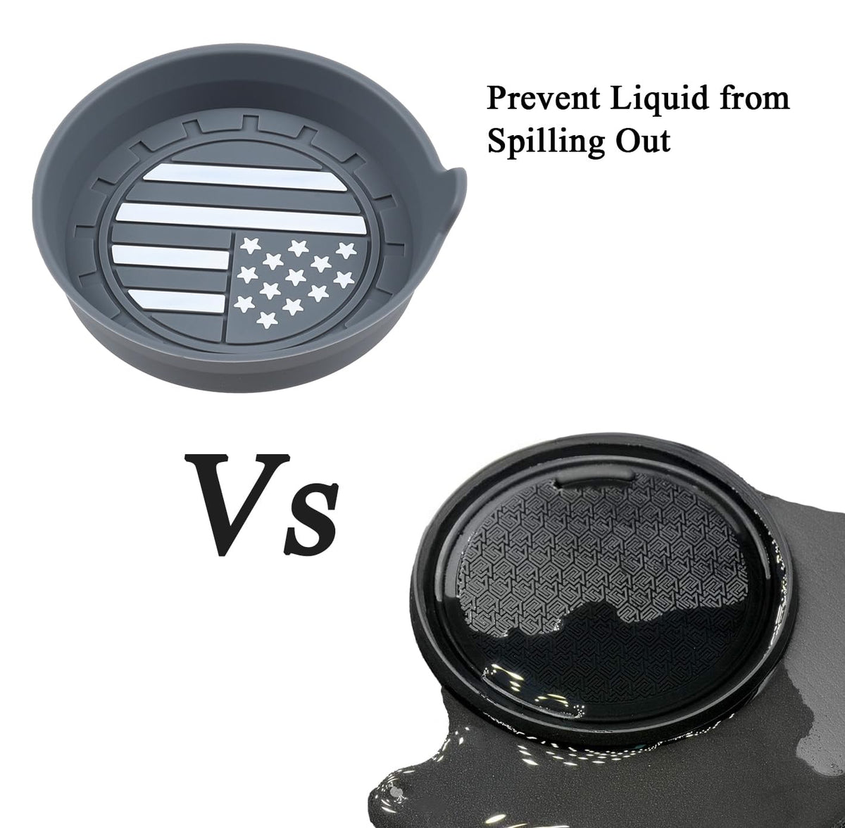 Amooca 2-Pack Car Cup Coaster Silicone Spill-Proof Cup Holder Inserts