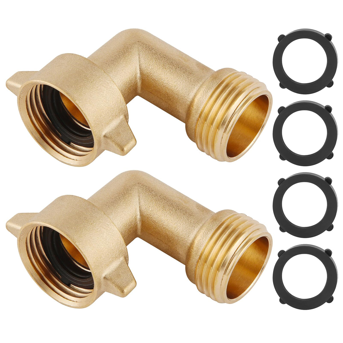 90-Degree Hose Elbow For RVs — Solid Brass Construction