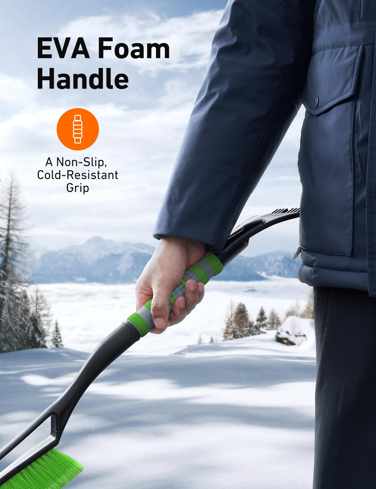 AstroAI 27" 2-in-1 Detachable Snow Brush & Ice Scrapers for Car Windshield