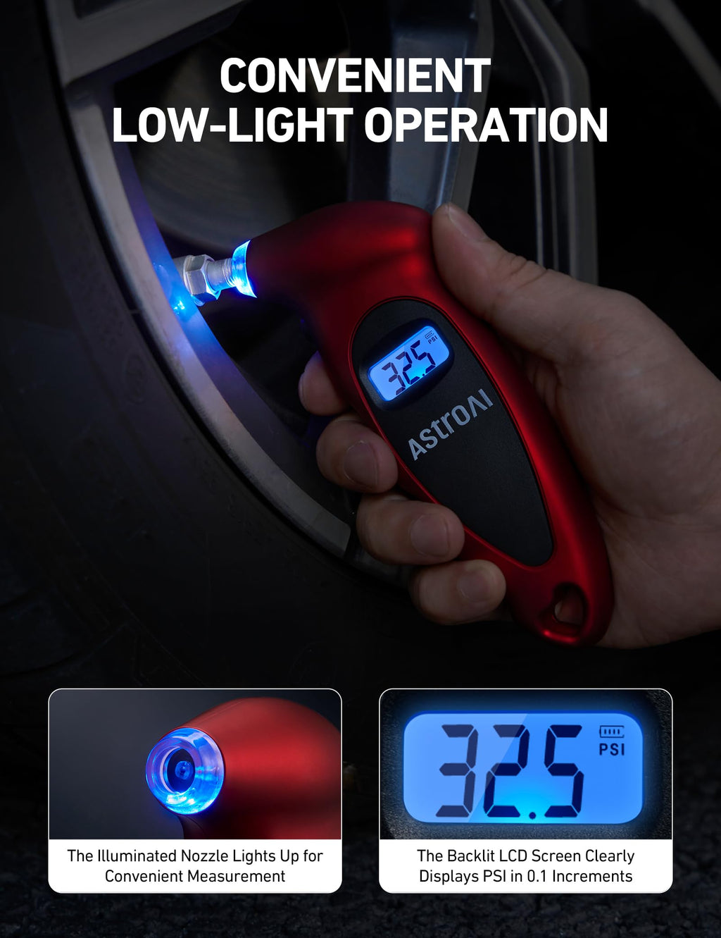 AstroAI Digital Tire Pressure Gauge 150PSI, ±1PSI Accuracy for Car Truck