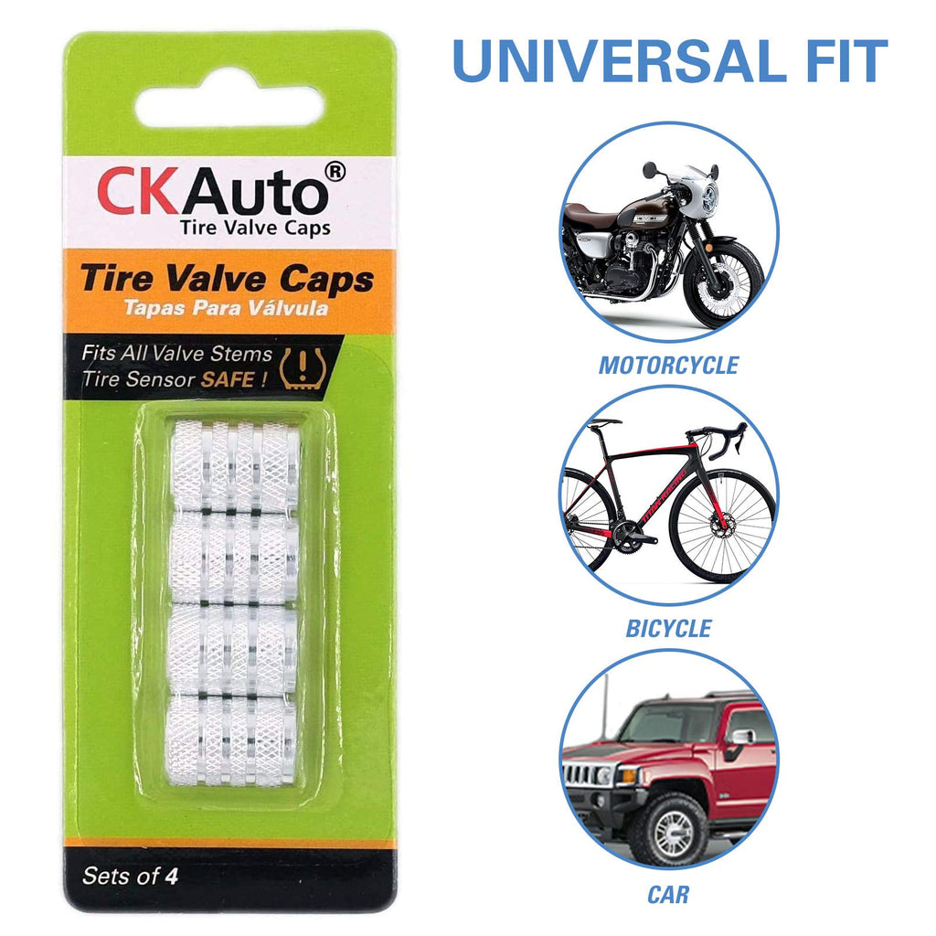 CKAuto Tire Valve Stem Caps, Aluminum Black, 4 pcs/Pack